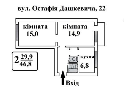 квартира по адресу Остафия Дашкевича ул. (Курнатовского), 22
