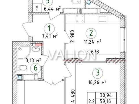 квартира по адресу Новополевая ул., 2 корп. 2