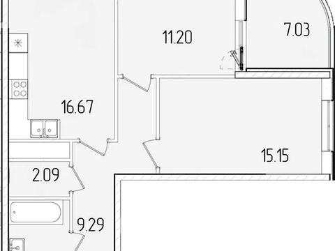 квартира по адресу Краснова ул., 1-В