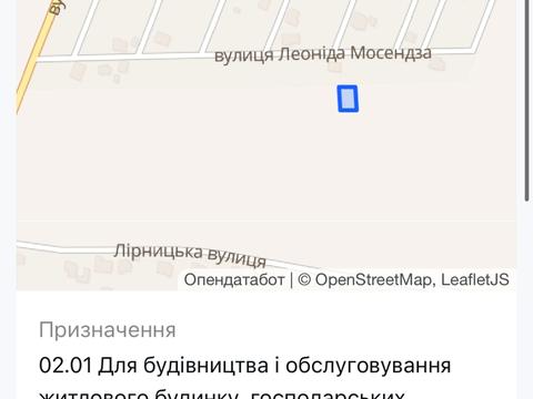 участок по адресу вул. Леоніда Мосендза