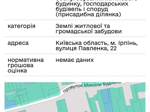 ділянка за адресою Павленка вул., 22