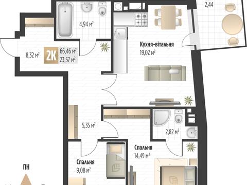 квартира по адресу Львов, Филиппа Орлика ул., 30