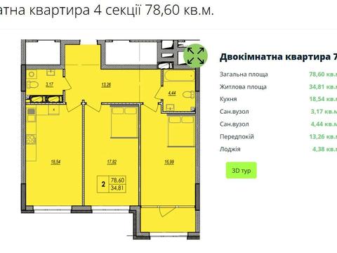 квартира по адресу Миколы Бажана просп., 17