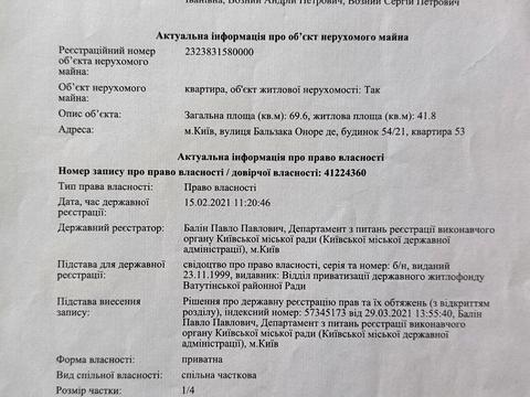 квартира за адресою Оноре де Бальзака вул., 54/21