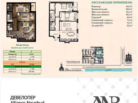 квартира по адресу Набережно-Крещатицкая ул., 21
