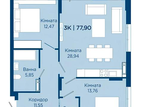 квартира по адресу вул. Бастіонна, 7