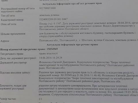 участок по адресу Сільська