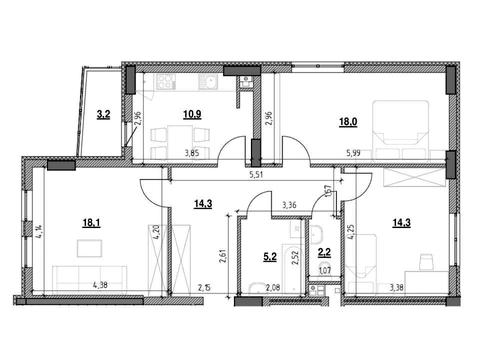 квартира по адресу Гетьмана Мазепы ул. (Топольная), 25-Д