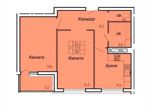 квартира по адресу Северина Наливайко ул., 1