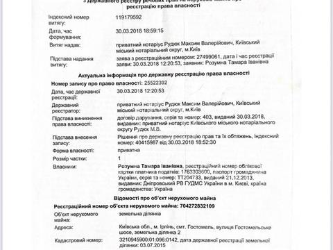 ділянка за адресою Гостомельське шосе