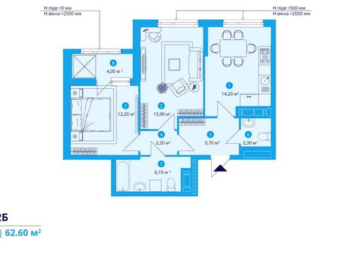 квартира за адресою Святослава Хороброго вул., (Будинок 2)