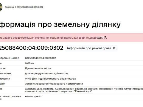 ділянка за адресою ранкові зорі