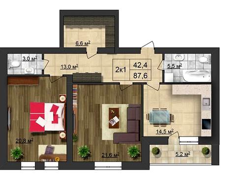 квартира по адресу Ясногорская ул., 16-А