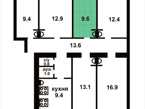 кімната за адресою Салютна вул., 6