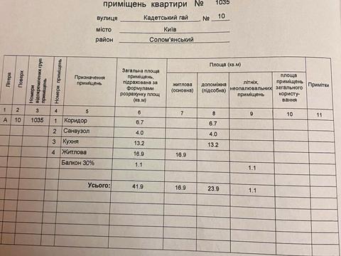 квартира за адресою Київ, Кадетський Гай вул., 10