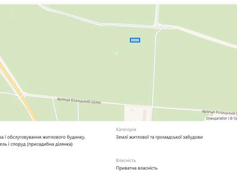 ділянка за адресою Козацький шлях