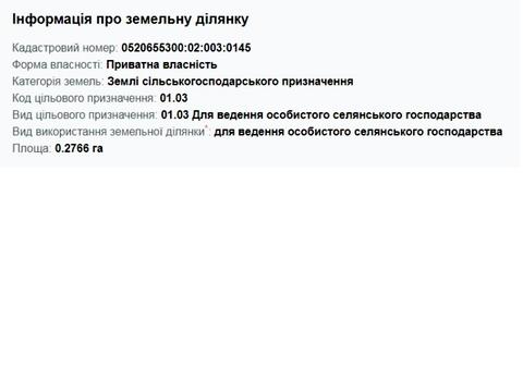 ділянка за адресою Першотравнева