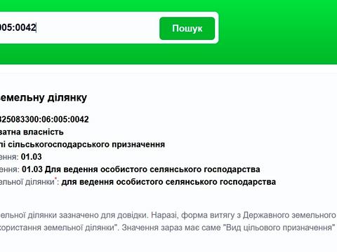 участок по адресу с. Копыстин, Копистинське шосе