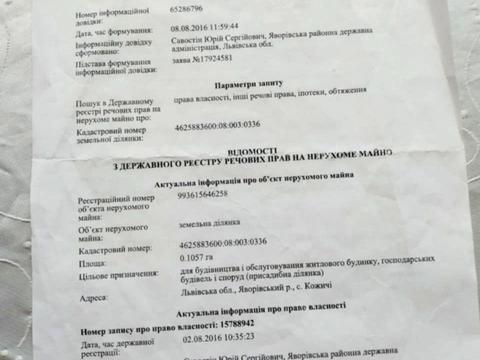 участок по адресу с. Рясное-русское, Центральна