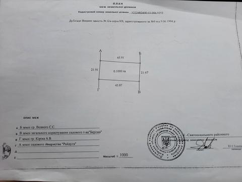 ділянка за адресою СТ Берізка