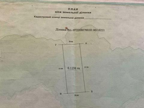 ділянка за адресою Вишнева