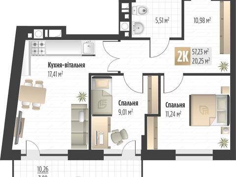 квартира по адресу Филиппа Орлика ул., 52