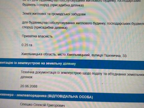 ділянка за адресою Пшенична вул., 33
