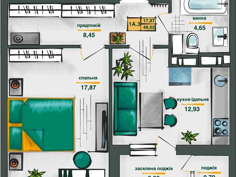 квартира за адресою Івана Виговського вул. (Маршала Гречка), 10Б