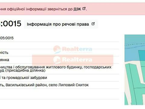 участок по адресу с. Липовый Скиток, Бобринецька