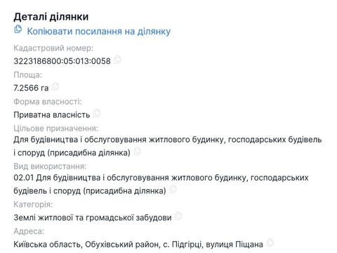 ділянка за адресою Піщана вул.