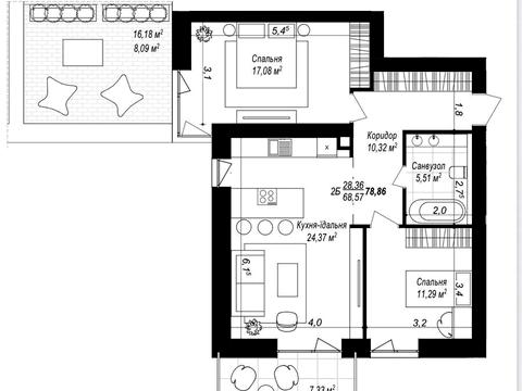 квартира по адресу Отрадне, 1