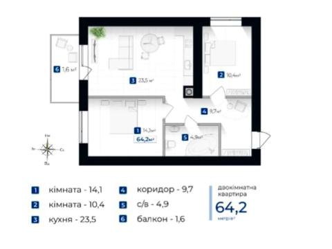 квартира за адресою Джохара Дудаєва вул., 1