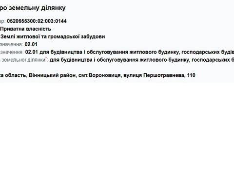 ділянка за адресою Першотравнева
