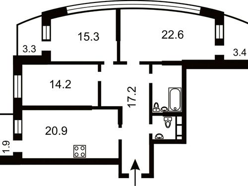 квартира за адресою Казарменна вул. (Григорія Андрющенка), 6-Г
