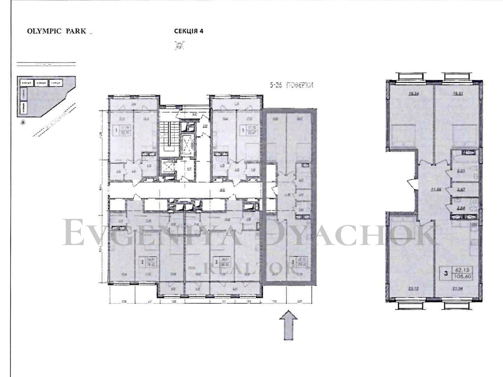 3-rooms apartment apartment by the address st. Bazhana pr (area 105,6 m²) - Atlanta.ua - photo 2