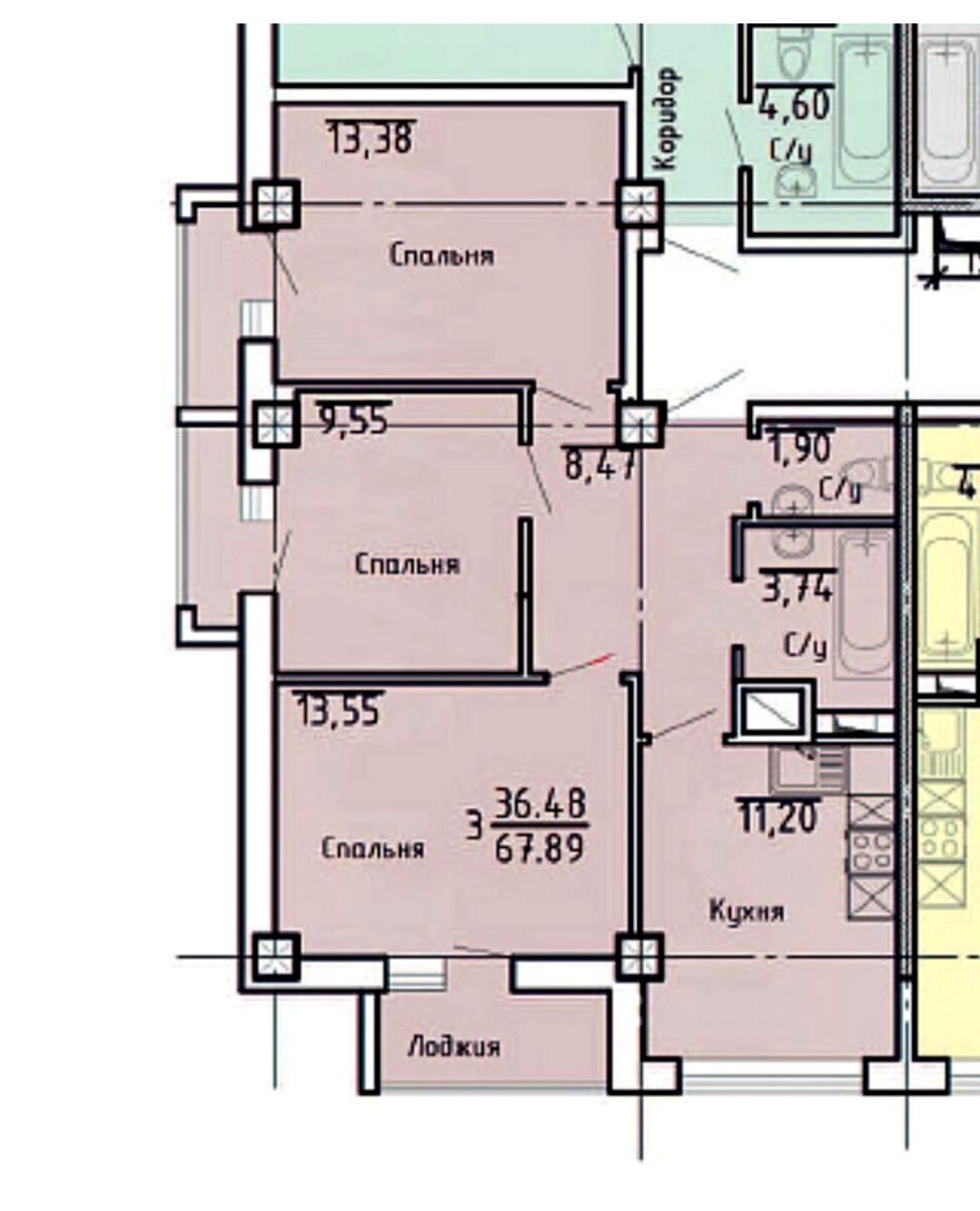 2-комнатная квартира по адресу ул. Асташкина (площадь 72,2 м²) - Atlanta.ua - фото 11