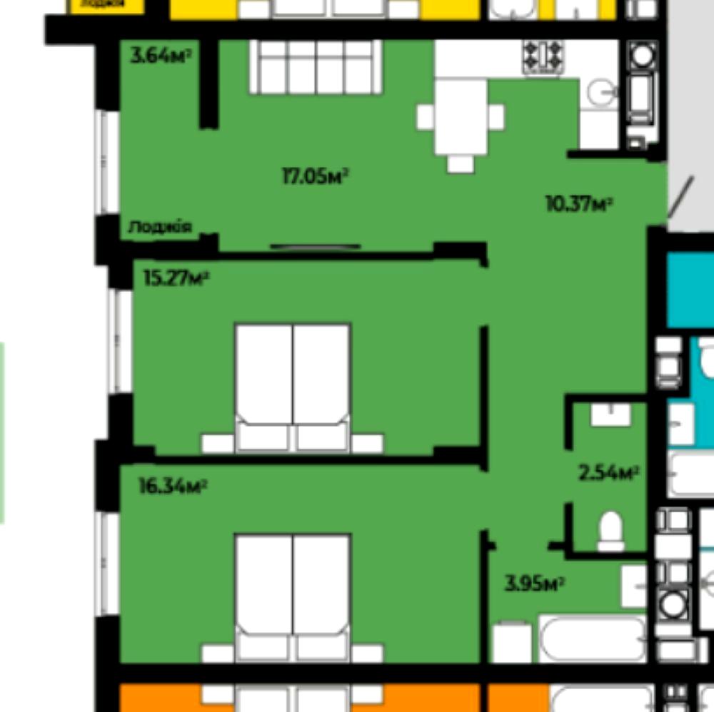 2-комнатная квартира по адресу (площадь 69,8 м²) - Atlanta.ua - фото 7