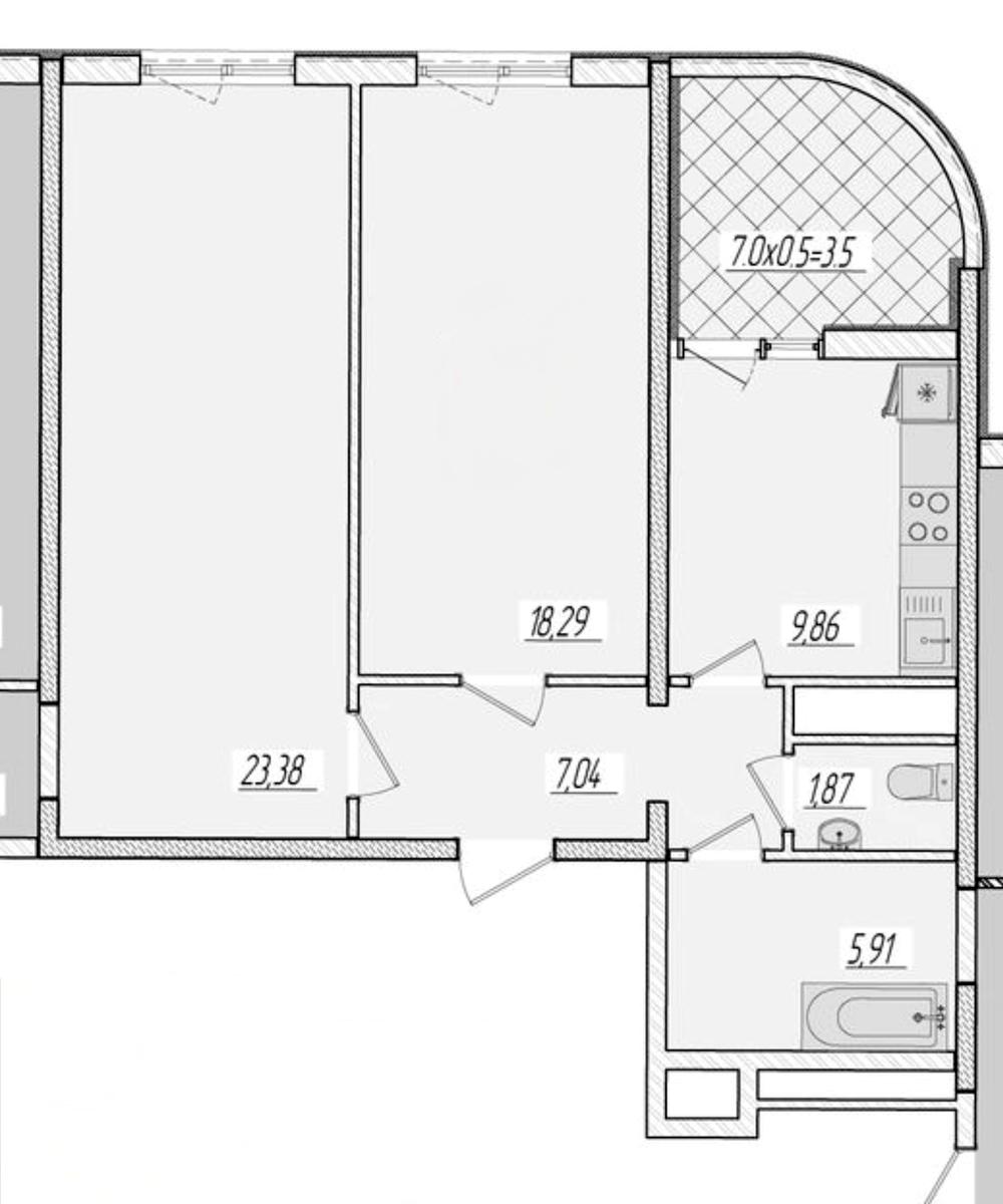 2-комнатная квартира по адресу ул. Краснова (площадь 68,3 м²) - Atlanta.ua - фото 11