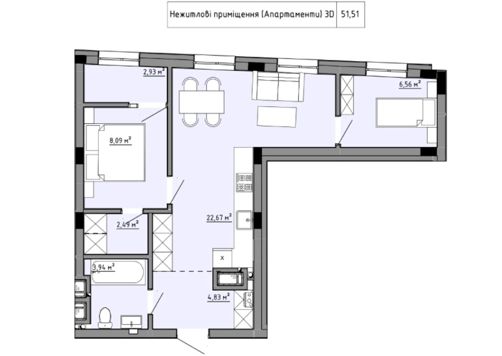 Комерційна нерухомість за адресою вул. Орлика Пилипа (площа 51 м²) - Atlanta.ua - фото 3
