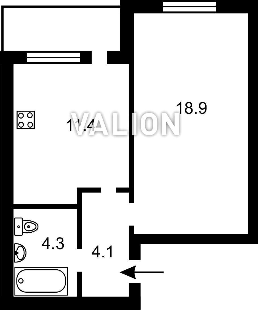 1-кімнатна квартира за адресою (площа 42,3 м²) - Atlanta.ua - фото 9