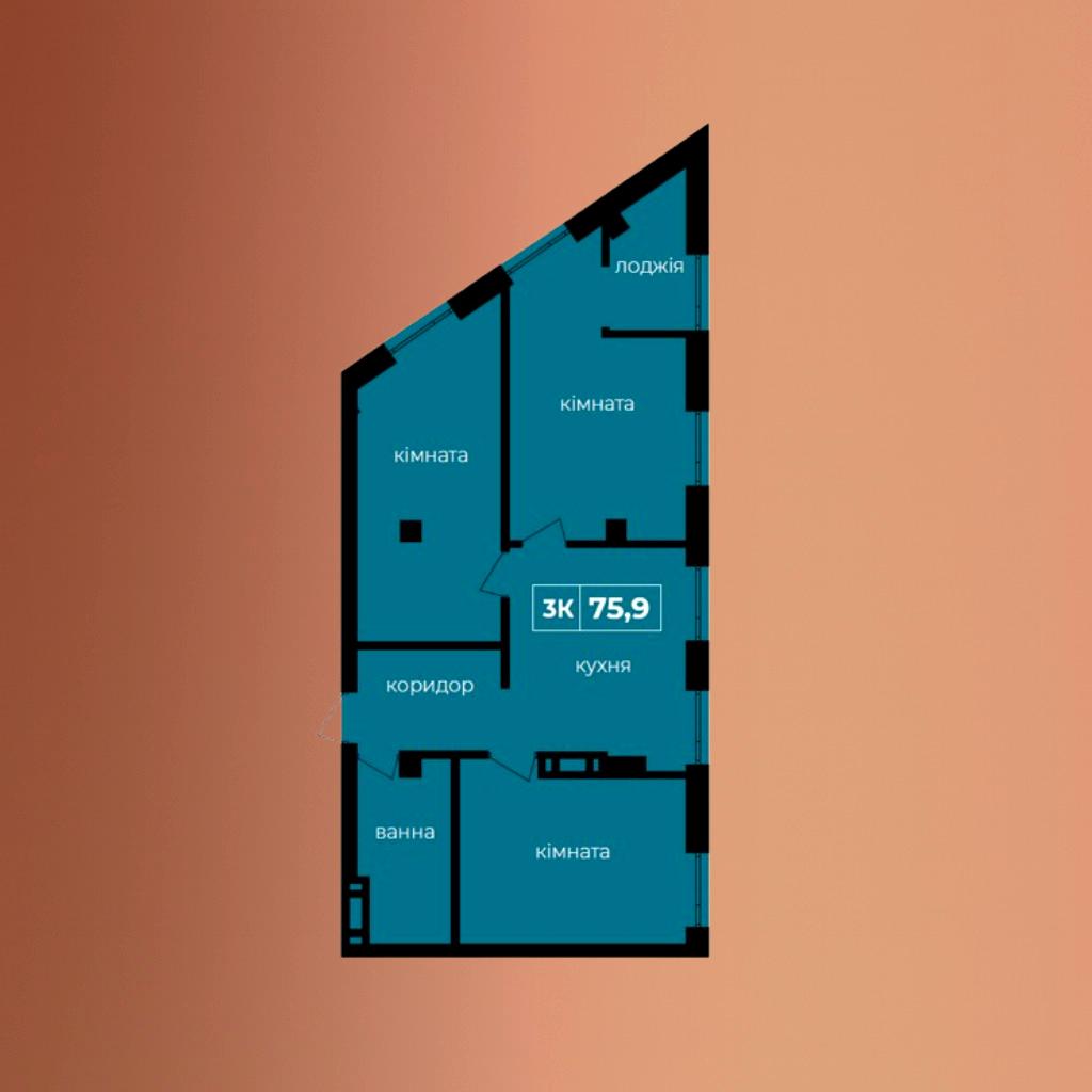 3-rooms apartment apartment by the address st. Entuziastiv (area 75,9 m²) - Atlanta.ua - photo 28