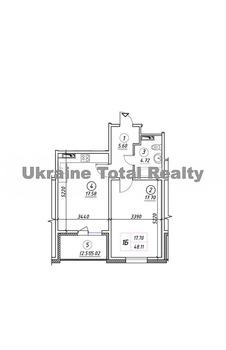 1-кімнатна квартира за адресою вул. Вирлицька (площа 48 м²) - Atlanta.ua - фото 6