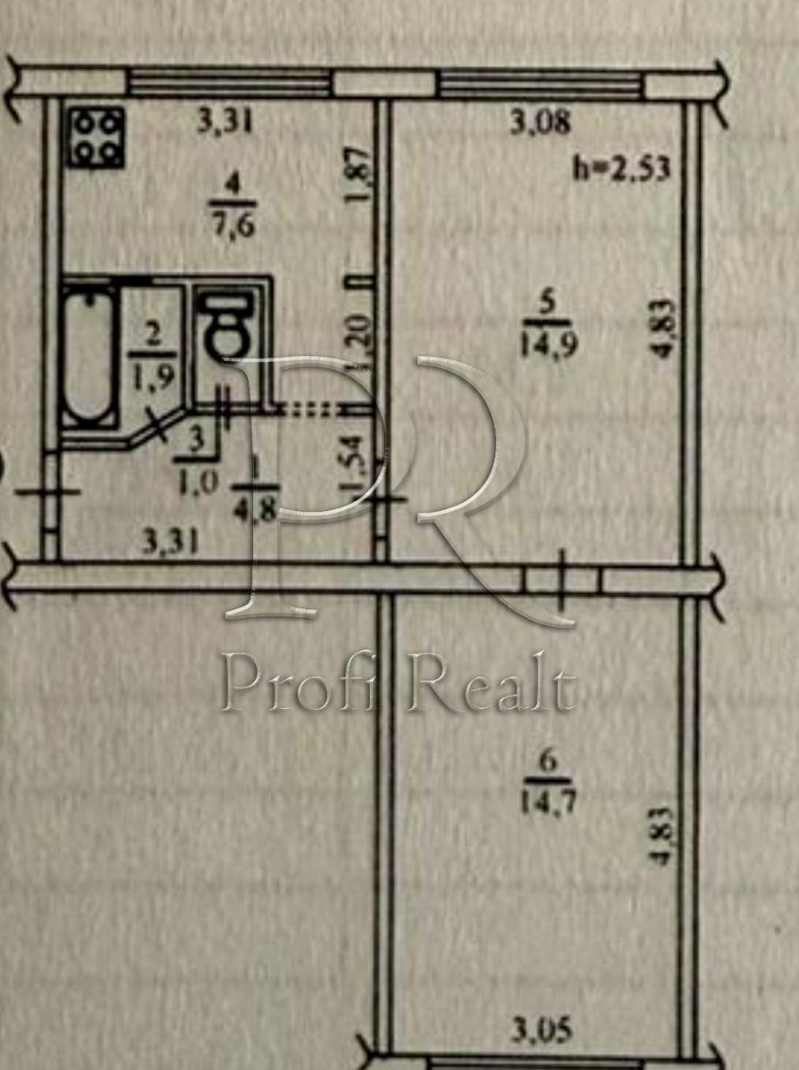2-кімнатна квартира за адресою (площа 45 м²) - Atlanta.ua - фото 13