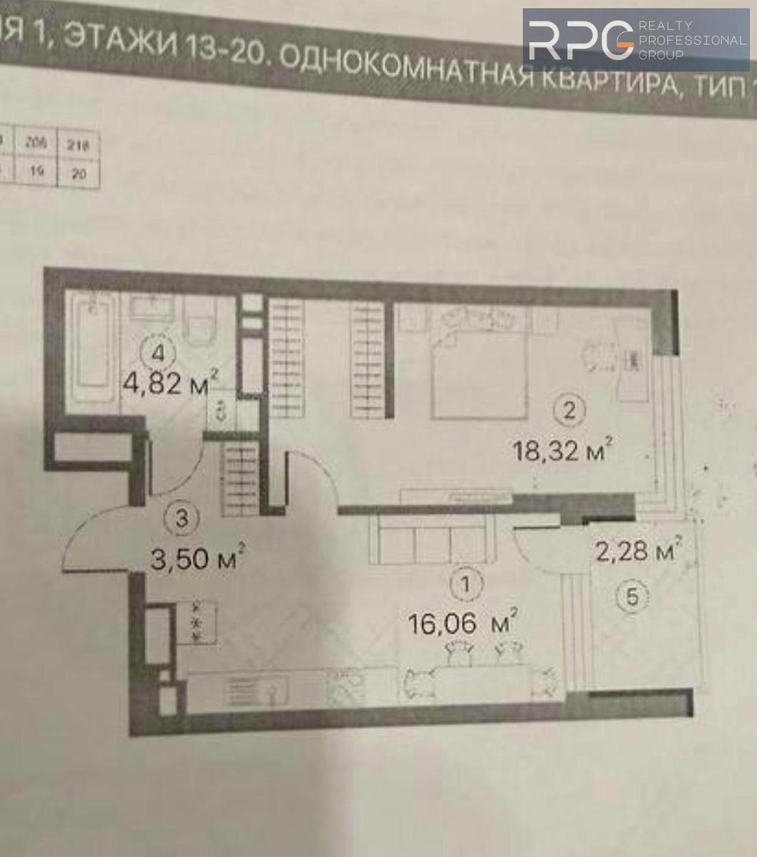 1-кімнатна квартира за адресою вул. Олександра Олеся (площа 50,1 м²) - Atlanta.ua - фото 3