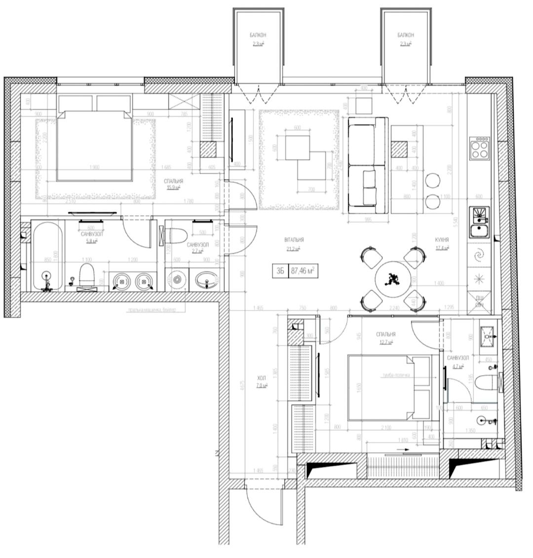 2-кімнатна квартира за адресою вул. Петра Радченка (площа 90 м²) - Atlanta.ua - фото 7