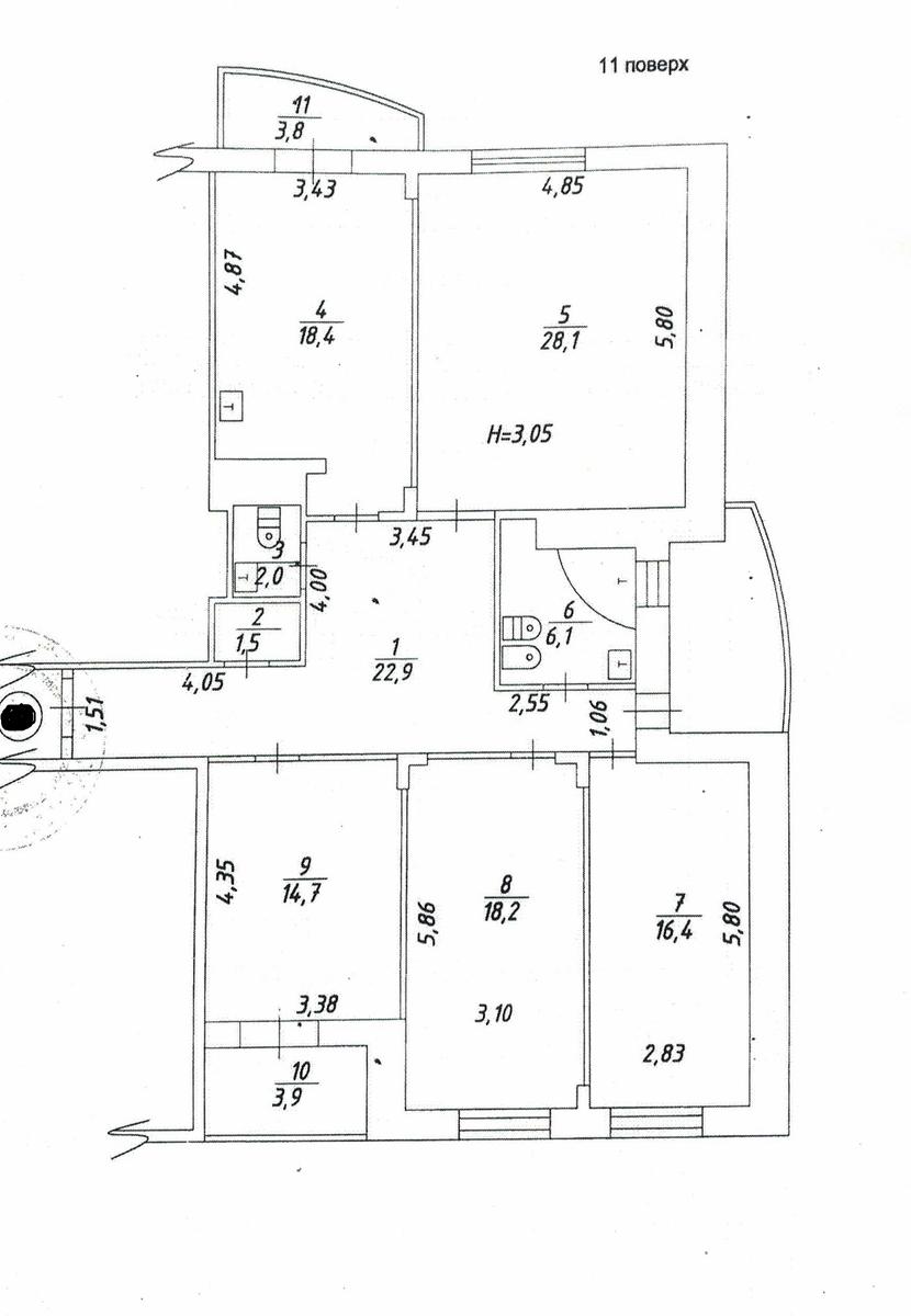 Багатокімнатна квартира за адресою вул. Предславинська (площа 140 м²) - Atlanta.ua - фото 11