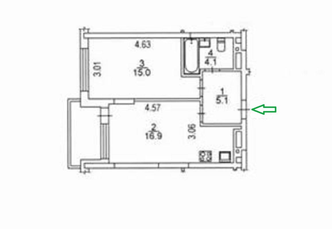 1-комнатная квартира по адресу ул. Олександра Олеся (площадь 46 м²) - Atlanta.ua - фото 8