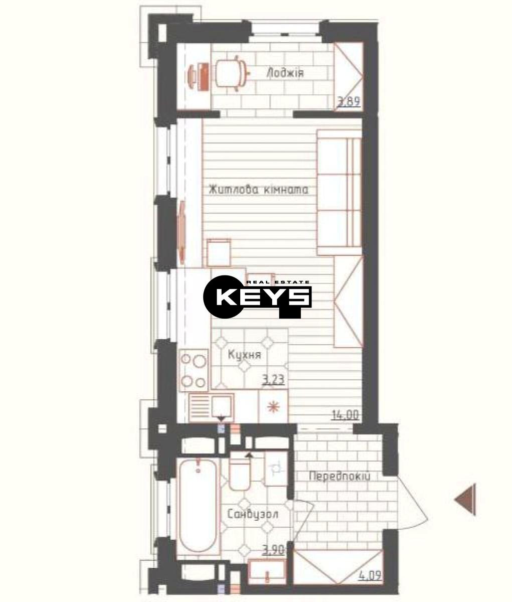 1-кімнатна квартира за адресою вул. Практична (площа 29 м²) - Atlanta.ua - фото 7