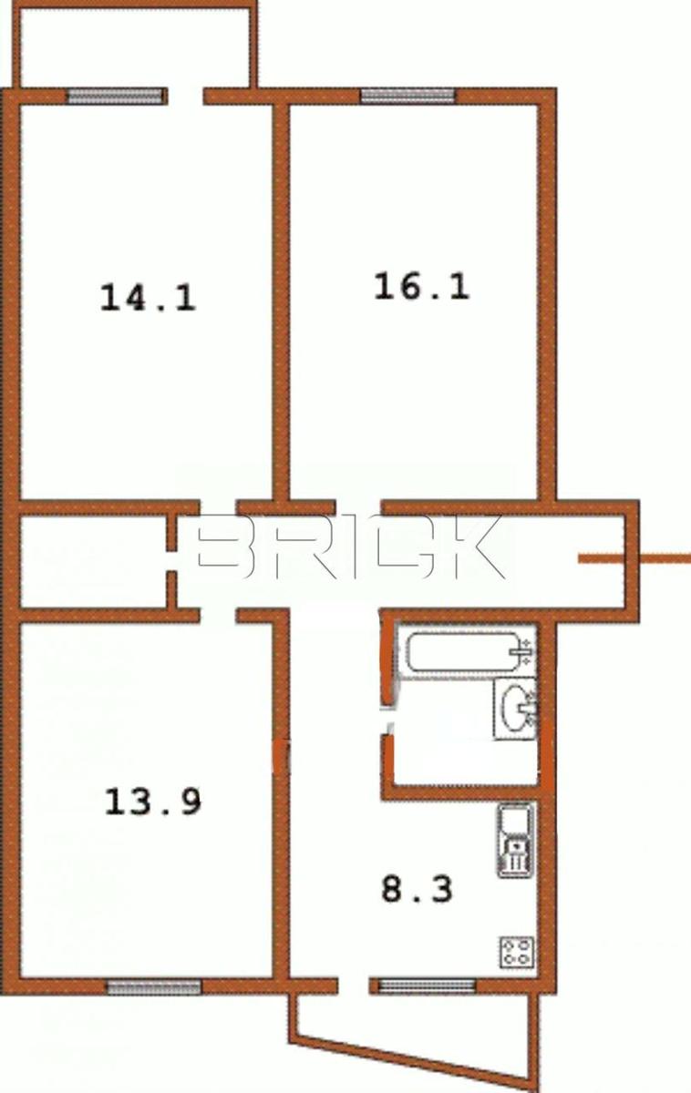 3-комнатная квартира по адресу (площадь 68 м²) - Atlanta.ua - фото 2