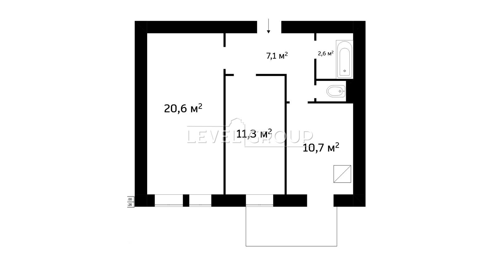 2-кімнатна квартира за адресою вул. Саксаганського (площа 55 м²) - Atlanta.ua - фото 12